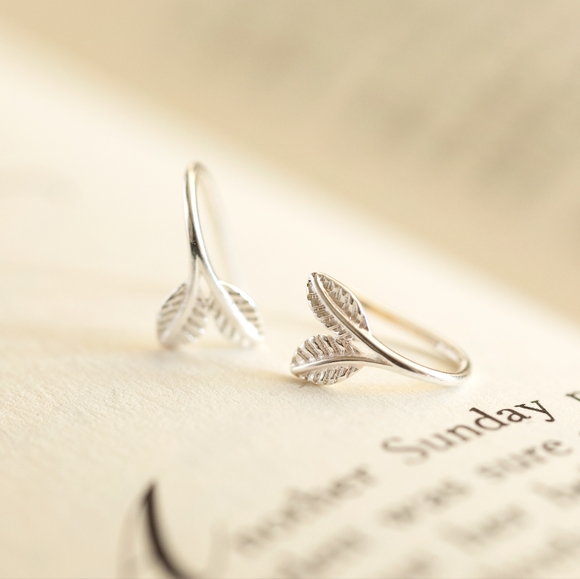 Frosted Leaf Earrings - Only 1 left! - Picture 4 of 11